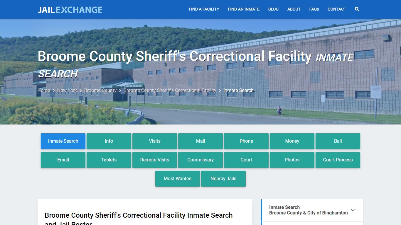 Broome County Sheriff's Correctional Facility Inmate Search - Jail Exchange